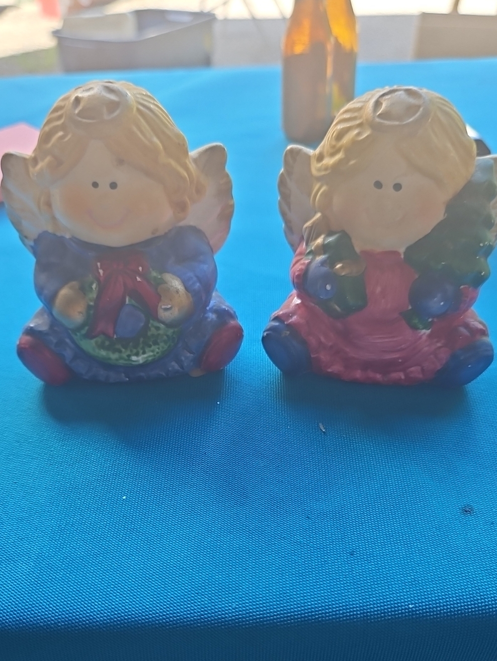 Ceramic Angel Figurine Salt N Pepper Shakers